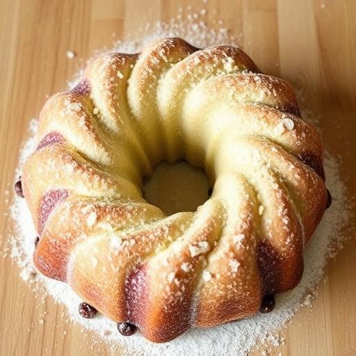 APPLE AND CINNAMON KUGELHOPF WITH HONEYED APPLES