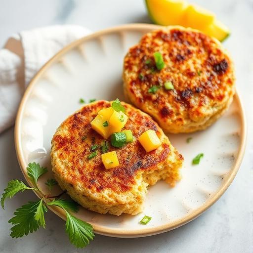 ASIAN-STYLE CRABCAKES WITH MANGO SALSA