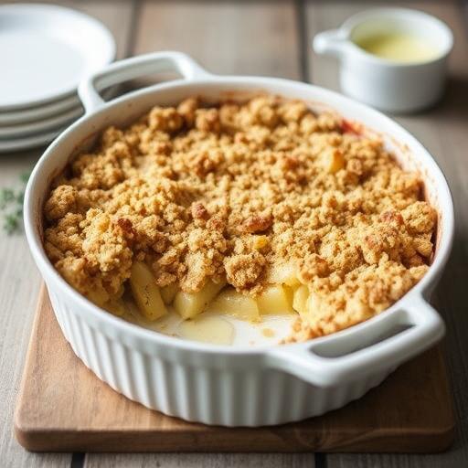 APPLE AND THYME CRUMBLE WITH THYME CUSTARD