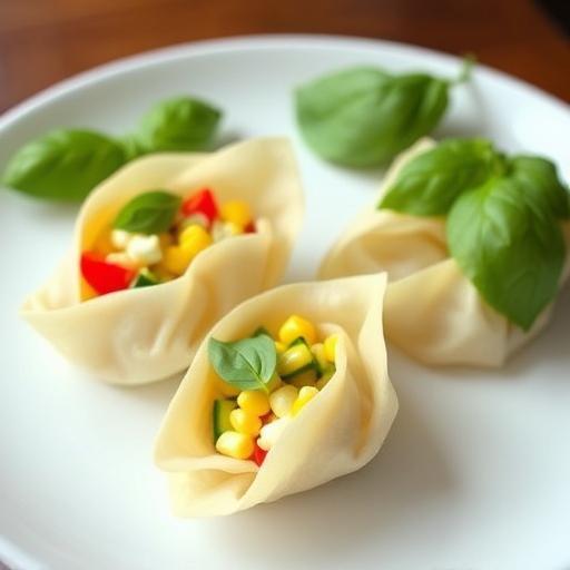 CORN and ZUCCHINI DUMPLINGS with JALAPENO VINEGAR