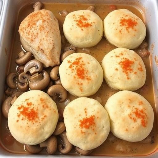 BAKED CHICKEN with BISCUITS and GRAVY