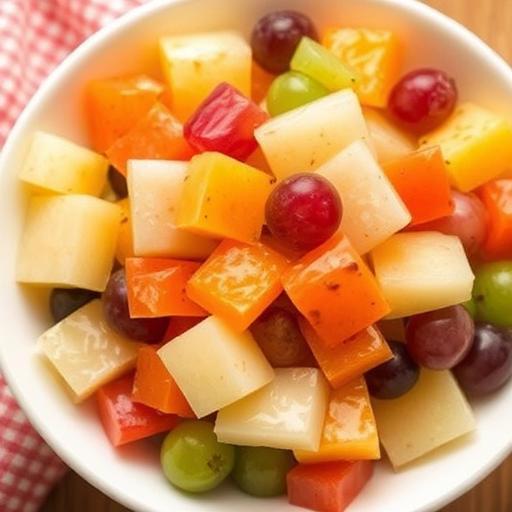 ALMOND GELATIN SQUARES in FRUIT