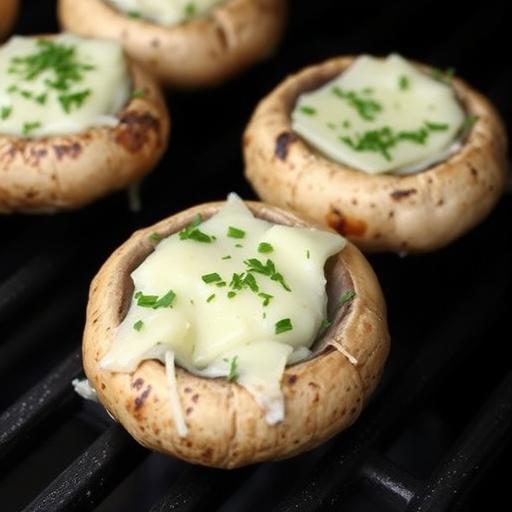 GRILLED PORTOBELLOS with BLUE CHEESE