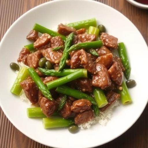 ASPARAGUS with BLACK BEAN BEEF