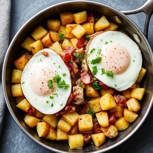BACON CHOP WITH APPLE AND PARSNIP HASH