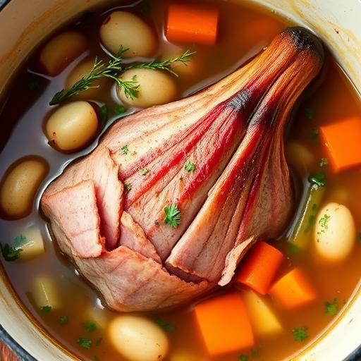 HAM HOCK WITH POTATO AND EGG SALAD