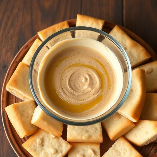 ALMOND DIPPING SAUCE WITH PITTA BREAD FINGERS