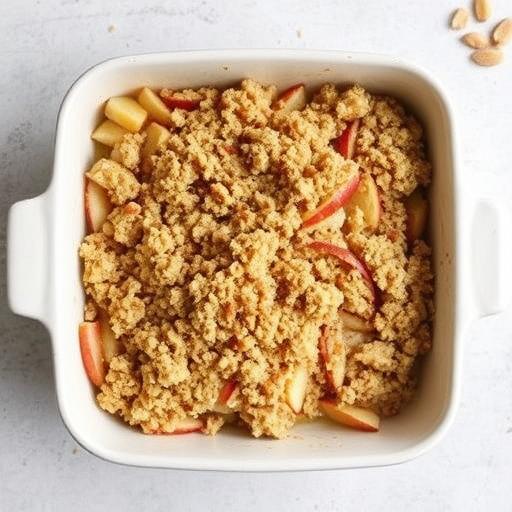 APPLE CRUMBLE WITH CARDAMOM CUSTARD