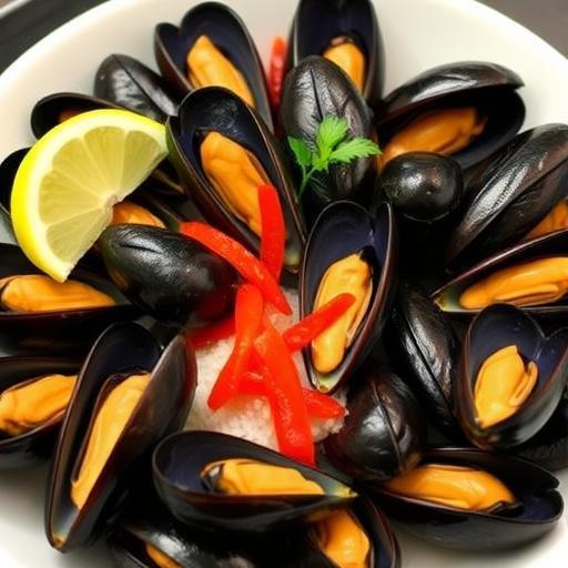 GRILLED MUSSELS with HOT FISH SAUCE