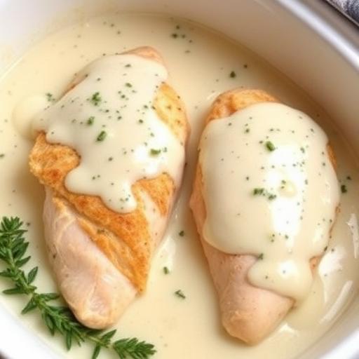 BAKED CHICKEN BREASTS with HORSERADISH CREAM SAUCE