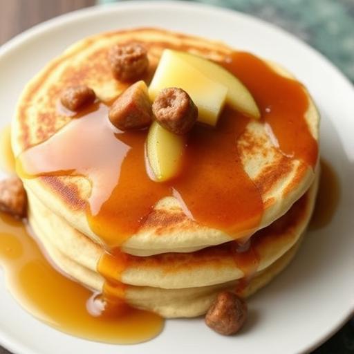 APPLE SAUSAGE PANCAKES with CIDER SYRUP