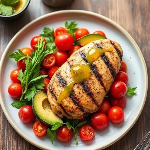 BAKED AVOCADO AND MUSTARD CHICKEN