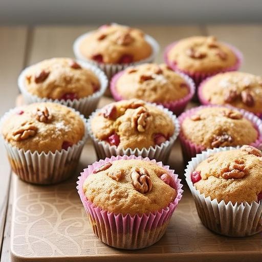 APPLE AND RHUBARB MUFFINS