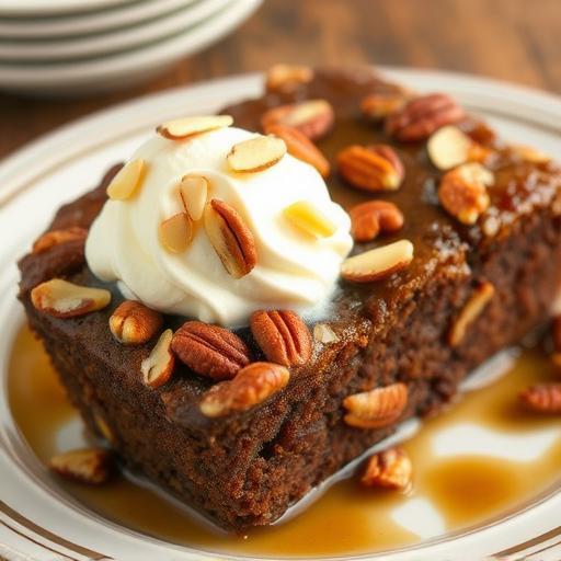 ALMOND PRALINE CHOCOLATE UPSIDE DOWN CAKE