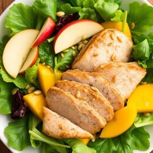 APPLE and SALAD with GRILLED CHICKEN