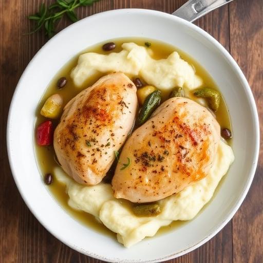 CHICKEN IN CREAMY WHITE WINE SAUCE