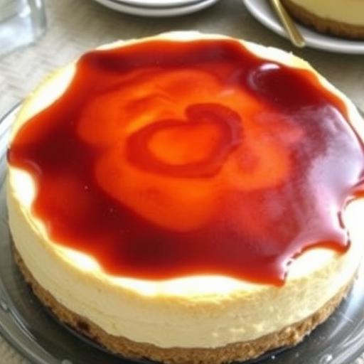 AMARETTO CHEESECAKE with APRICOT GLAZE
