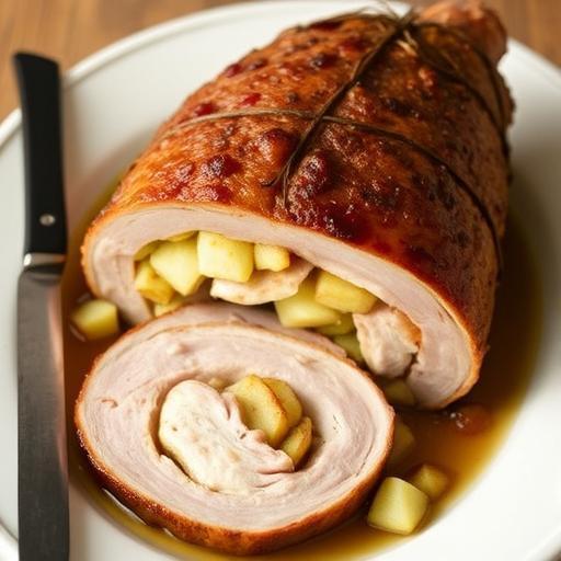 LAMB of LOIN with APPLE and GINGER STUFFING