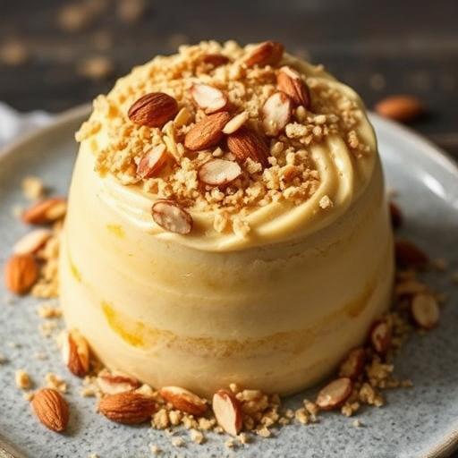 AMARETTO SEMIFREDDO WITH ROASTED PEACHES