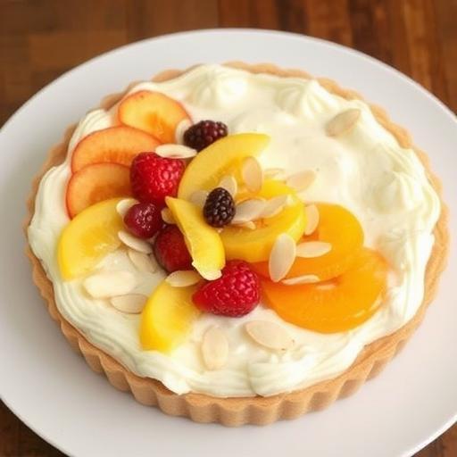 ALMOND FRUIT TART with LEMON CREAM