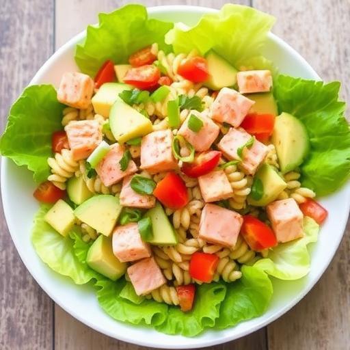ALASKA SALMON and AVOCADO PASTA SALAD