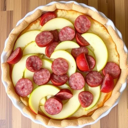 APPLE SAUSAGE CHEDDAR QUICHE