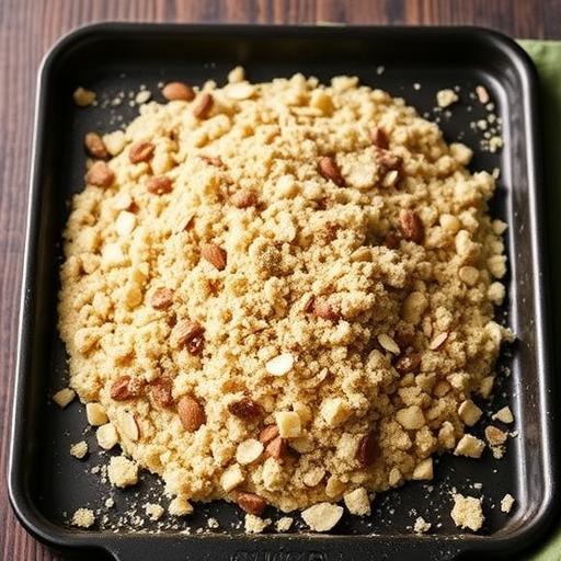 APPLE AND RASPBERRY GRATIN WITH POLENTA CRUMBLE