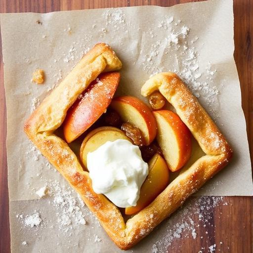 APPLE AND SULTANA PUFF PASTRY DIAMOND WITH CLOTTED CREAM