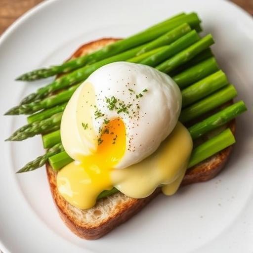ASPARAGUS WITH POACHED EGG AND HOLLANDAISE SAUCE