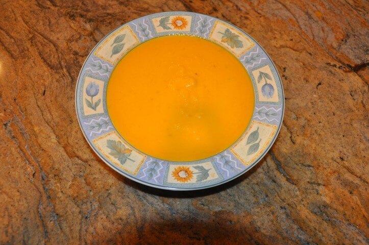 ACORN SQUASH SOUP with CORNED BEEF and WALNUTS