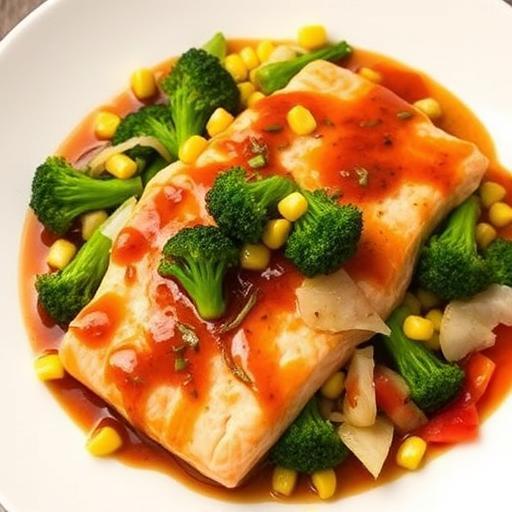ASIAN STYLE TILAPIA with BABY CORN RELISH