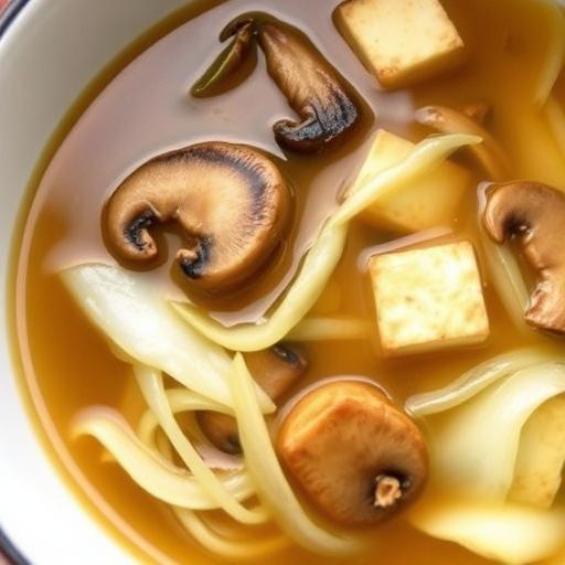 CHINESE CABBAGE and BEAN CURD SOUP with MUSHROOM