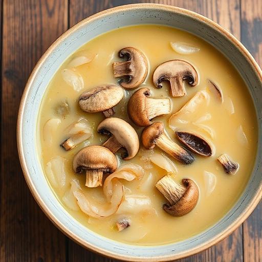 GARLIC SOUP with SHIITAKE MUSHROOMS