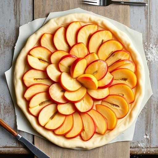 APPLE TART WITH SPICED CARAMEL SAUCE