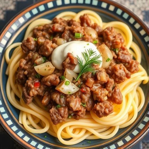 CREAMED BEEF SAUCE with NOODLES