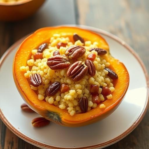 ACORN SQUASH STUFFED with APPLE COUSCOUS