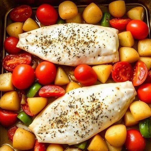 BAKED FISH and VEGETABLES